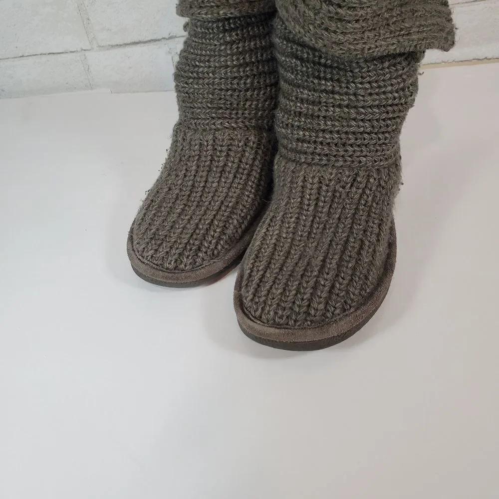 BearPaw gray sweater boots